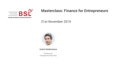 BSL Masterclass: The Art of Startup Financing