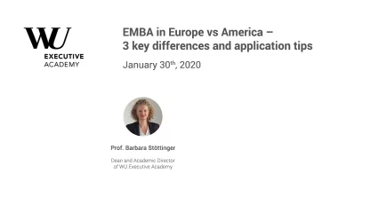 EMBA in Europe versus America - WU Executive Academy