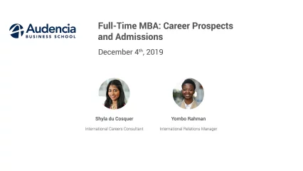 MBA Career Prospects at Audencia Business School